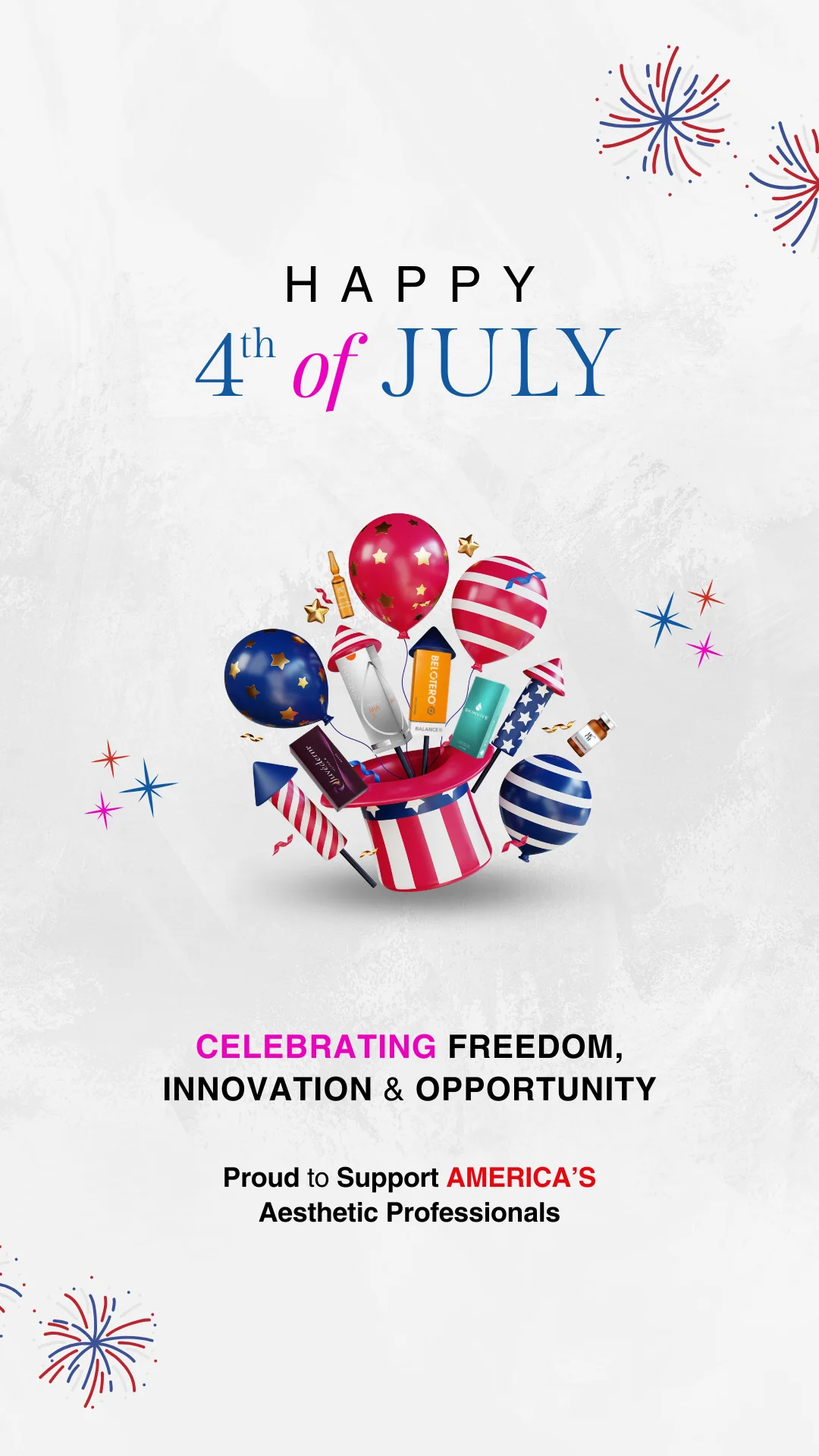 Happy 4th of July Aesthetics Depot Banner Mobile view AW July 2026 Aesthetics Depot